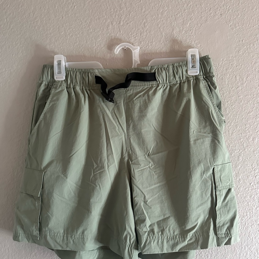 sage green athletic shorts